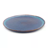 Plato Redondo Florencia de Ceramica 10.7 Pulgadas Color Azul MASTER CHEF AZ147-1