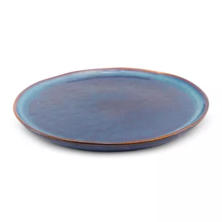 Plato Redondo Florencia de Ceramica 10.7 Pulgadas Color Azul MASTER CHEF AZ147-1