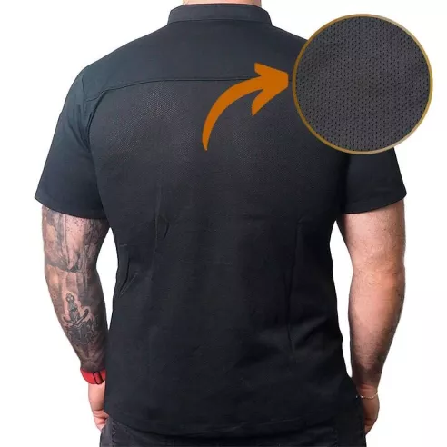 Gabacha Cruzada, Color Negra, Manga Corta, Talla XL CHECKEDOUT CU102D0100A-XL