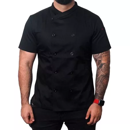 Gabacha Cruzada Negra Manga Corta Talla 2XL CHECKEDOUT CU102D0100A-2XL