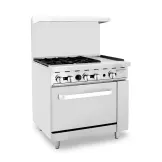 Cocina de 4 Quemadores con Horno y Plancha de 12 Pulgadas QUANTUM PRO EC-4-12GH