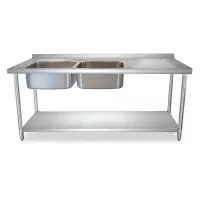 Fregadero de Pileta Doble al Lado Izquierdo de 150 x 60 x 35 Centimetros QUANTUM PRO PL1500I 2