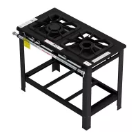 Cocina Industrial de 2 Quemadores Dobles de 40 x 40 Centimetros G-PANIZ FG 42LD