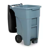 Baurero Rollout de 50 Galones con 2 Ruedas y Pedal, Color Gris RUBBERMAID 1971956 2