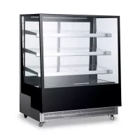 Vitrina Exhibidora Refrigerada Recta de 4 Niveles 57 x 28 x 47 Pulgadas Negra QUANTUM PRO VR-500LB