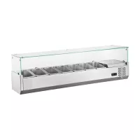 Vitrina para Toppings de 7 x 1/4 GN 150 x 34 x 43 Centimetros QUANTUM PRO VEH1500-7