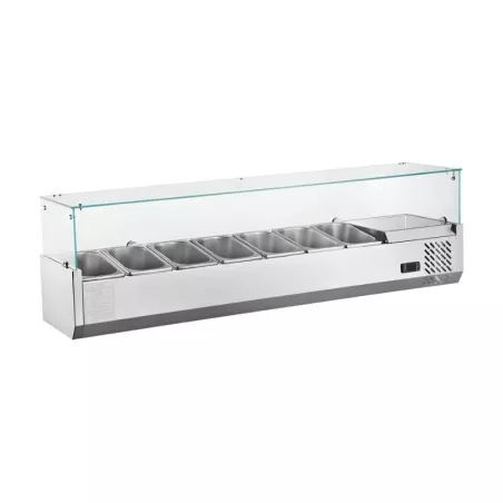 Vitrina para Toppings de 7 x 1/4 GN 150 x 34 x 43 Centimetros QUANTUM PRO VEH1500-7