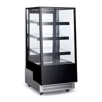 Vitrina Exhibidora Refrigerada Recta de 4 Niveles 57 x 29 x 26 Pulgadas Negra QUANTUM PRO VR-300LB