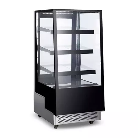 Vitrina Exhibidora Refrigerada Recta de 4 Niveles 57 x 29 x 26 Pulgadas Negra QUANTUM PRO VR-300LB