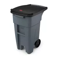 Basurero Rollout de 32 Galones con 2 Ruedas de Color Gris RUBBERMAID 1971941