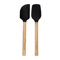 Espatulas Mini de Bambu con Punta de Silicon Negro KITCHEN AID KQG692OHOBE