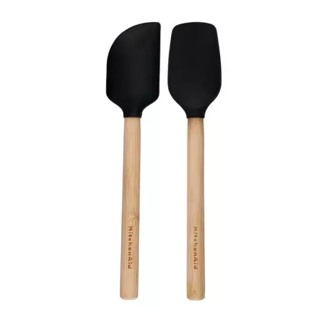 Espatulas Mini de Bambu con Punta de Silicon Negro KITCHEN AID KQG692OHOBE