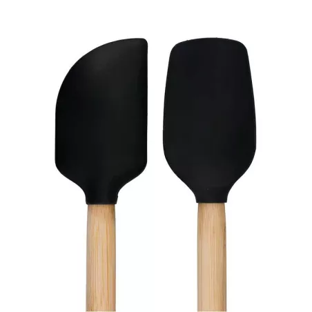Espatulas Mini de Bambu con Punta de Silicon Negro KITCHEN AID KQG692OHOBE