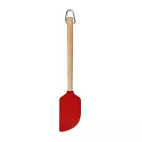 Espatula Rasqueta de Madera de Abedul con Punta de Silicon Rojo 30 Centimetros KITCHEN AID KQR731OHERE