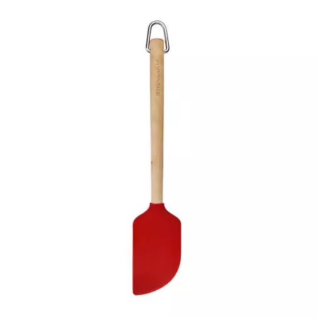 Espatula Rasqueta de Madera de Abedul con Punta de Silicon Rojo 30 Centimetros KITCHEN AID KQR731OHERE