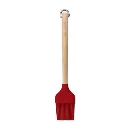 Brocha Pastelera de Madera de Abedul con Cabezal de Silicon Rojo 22 Centimetros KITCHEN AID KQR733OHERE