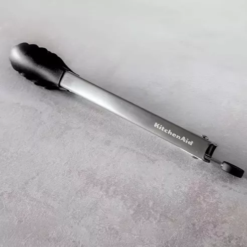 Pinza de Acero Inoxidable con Punta de Silicon Negro KITCHEN AID KQG094OHOBE