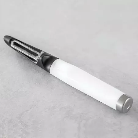 Pelador Europeo Clasico de Acero Inoxidable con Puno Blanco KITCHEN AID KCG112OHWHE