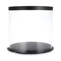 Caja Porta Queque Redonda Negra de 22 x 22 x 16 Centimetros MASTER CHEF 0761095