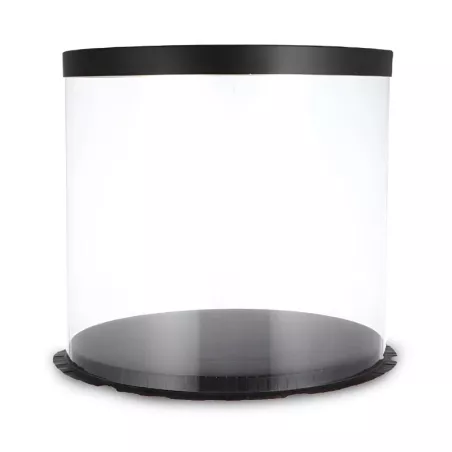 Caja Porta Queque Redonda Negra de 22 x 22 x 16 Centimetros MASTER CHEF 0761095