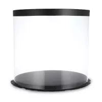 Caja Porta Queque Redonda Negra de 26 x 26 x 18 Centimetros MASTER CHEF 0761096