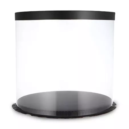 Caja Porta Queque Redonda Negra de 30 x 30 x 18 Centimetros MASTER CHEF 0761097