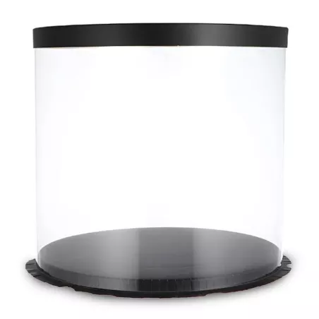 Caja Porta Queque Redonda Negra de 35 x 35 x 18 Centimetros MASTER CHEF 0761098