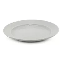 Plato Redondo de Ceramica 22.5 Centimetros Gris Claro BELLARTE LDX-P00588