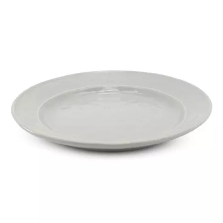 Plato Redondo de Ceramica 22.5 Centimetros Gris Claro BELLARTE LDX-P00588