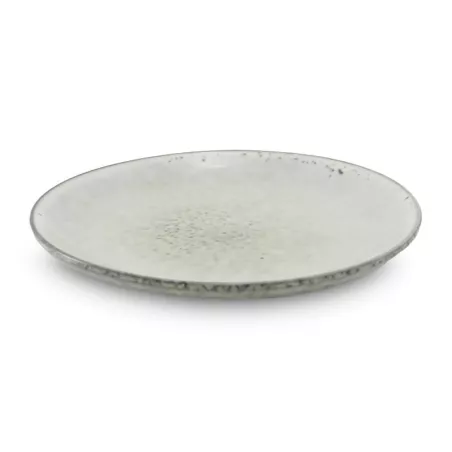 Plato Redondo de Ceramica 19.5 Centimetros Blanco Hueso BELLARTE LDX-P00560