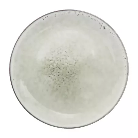 Plato Redondo de Ceramica 19.5 Centimetros Blanco Hueso BELLARTE LDX-P00560
