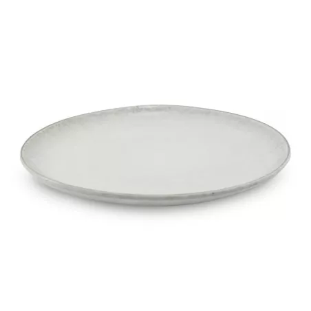 Plato Redondo de Ceramica 27.5 Centimetros Gris Claro BELLARTE LDX-P00559