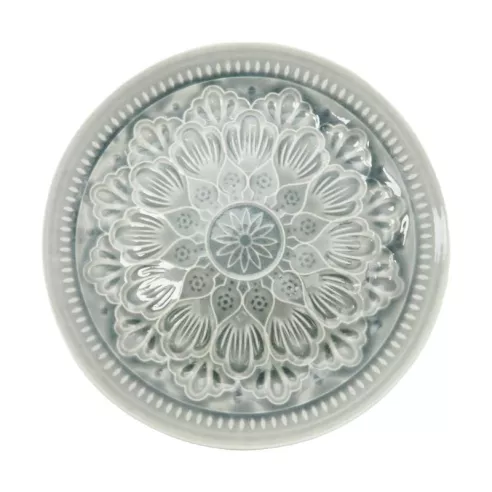 Plato Redondo de Ceramica 27 Centimetros Gris BELLARTE LDX-P00136