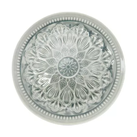 Plato Redondo de Ceramica 27 Centimetros Gris BELLARTE LDX-P00136