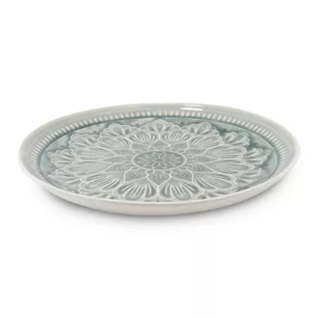 Plato Redondo de Ceramica 27 Centimetros Gris BELLARTE LDX-P00136
