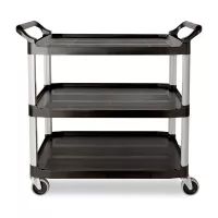 Carrito Utilitario Abierto, Color Negro RUBBERMAID FG409100BLA