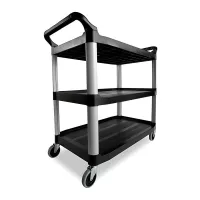 Carrito Utilitario Abierto, Color Negro RUBBERMAID FG409100BLA 2