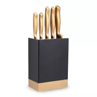 Cuchillos con Bloque Negro y Acabado de Bronce, Set de 5 Unidades KITCHENCRAFT MCKNBCOP