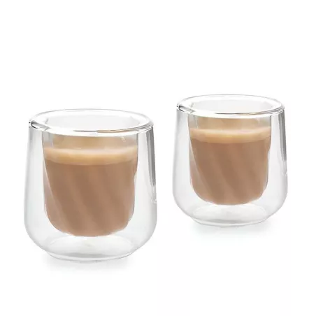 Vaso de Doble Pared Siena Cortado de 135 Mililitros, Set de 2 piezas LA CAFETIERE LCDWCORT2PC