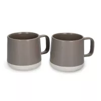 Tazas Seville de Ceramica Gris, Set de 2 Unidades LA CAFETIERE LCMUGSET2PGRY