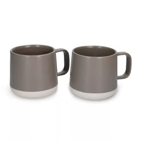 Tazas Seville de Ceramica Gris, Set de 2 Unidades LA CAFETIERE LCMUGSET2PGRY