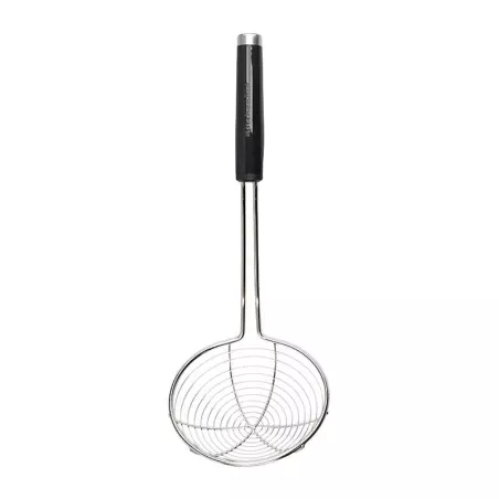 Colador Clasico de  Alambre de Acero Inoxidable con Puno Negro 39 Centimetros KITCHEN AID KCG010OHOBE