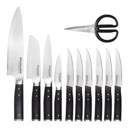 Cuchillo Japones + Bloque de Madera, Set de 11 Piezas KITCHEN AID KAG12STSNBXOBQ