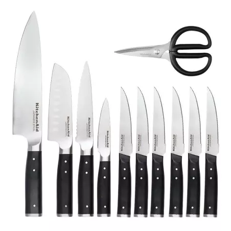 Cuchillo Japones + Bloque de Madera, Set de 11 Piezas KITCHEN AID KAG12STSNBXOBQ