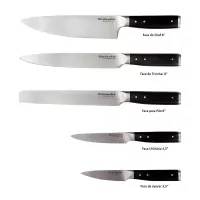 Juego de Cuchillos Clasicos de Acero Inoxidable, Set de 5 Piezas con Puno Negro KITCHEN AID KE5PSTANOBG 2