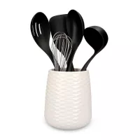 Juego de 5 Herramientas de Plastico con Soporte de Utencilios de Ceramica KITCHEN AID KQG561BXOBE