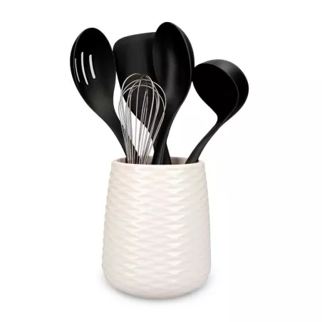 Juego de 5 Herramientas de Plastico con Soporte de Utencilios de Ceramica KITCHEN AID KQG561BXOBE