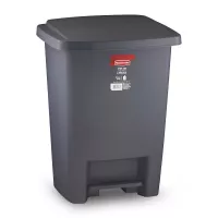 Basurero de Pedal de 33 Quartos de Color Gris RUBBERMAID FG284187CYLND