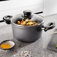 Olla de Aluminio de 16 Centimetros con Tapa de Vidrio STONELINE 7451 2