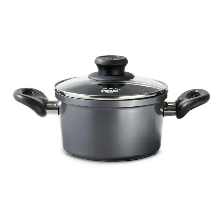 Olla de Aluminio de 16 Centimetros con Tapa de Vidrio STONELINE 7451